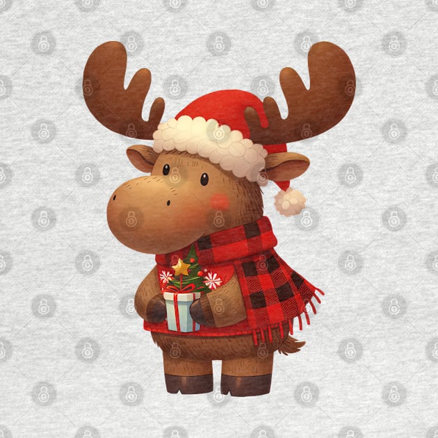 Cute Christmas Moose by Takeda_Art